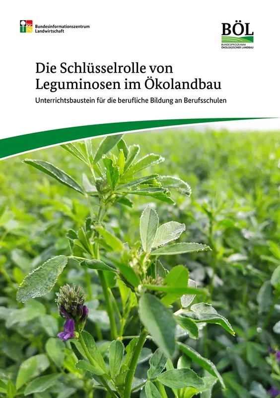 Cover des Unterrichtsbausteins mit einer Leguminosenpflanze darauf.