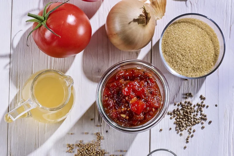 Tomaten-Chutney-Zutaten