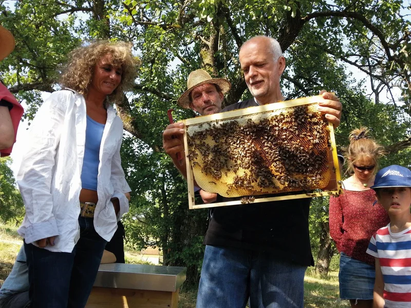 Menschen mit Bienen