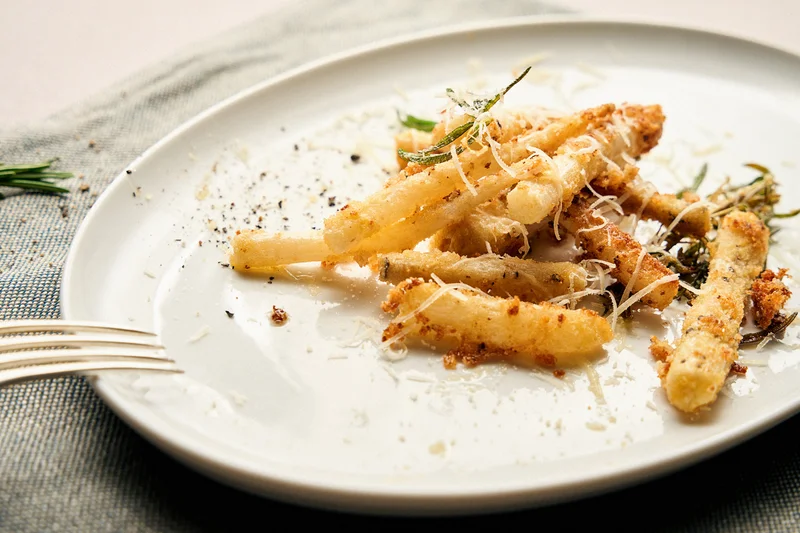 Gebackene Schwarzwurzel mit Parmesan und Rosmarin 