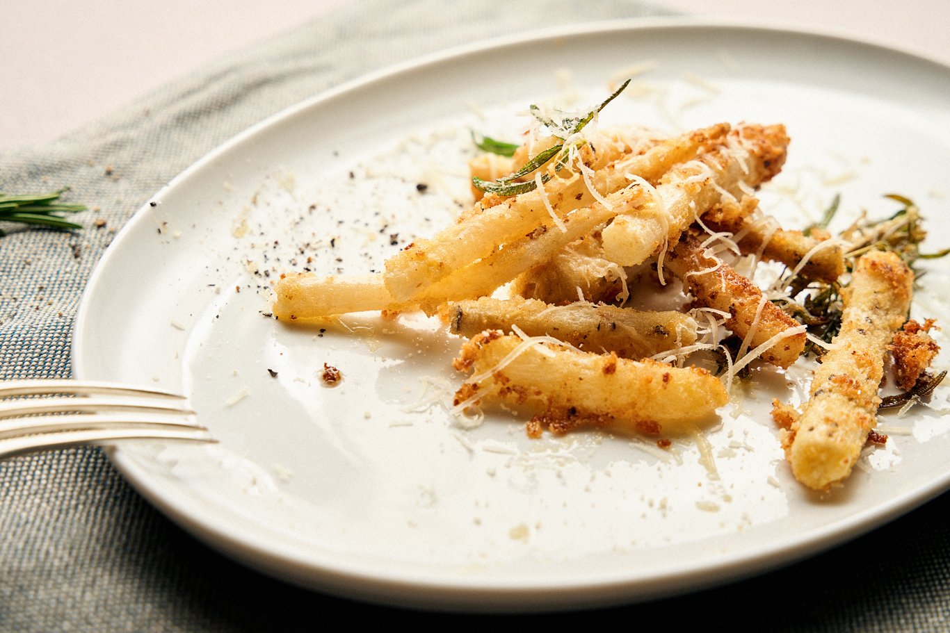 Gebackene Schwarzwurzel mit Parmesan und Rosmarin 