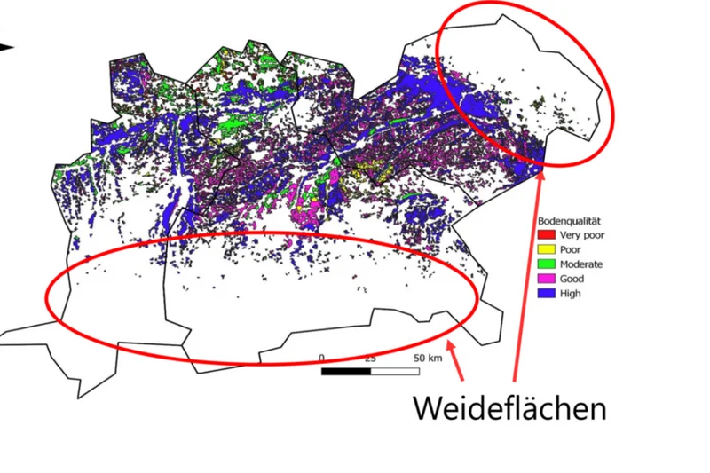 Grafik zur Bodennutzung der Studie Foodshed München. Klick führt zu Großansicht in neuem Fenster.