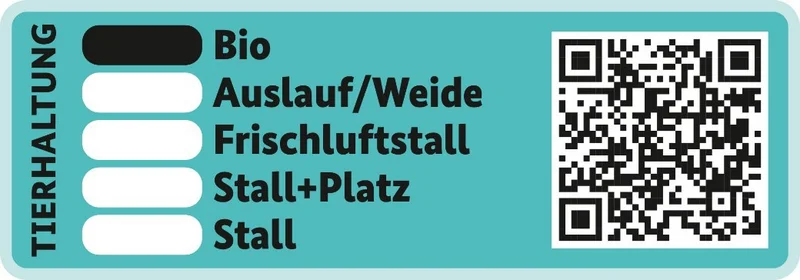 Tierhaltungskennzeichen für Bio. Klick führt zu Großansicht in neuem Fenster.