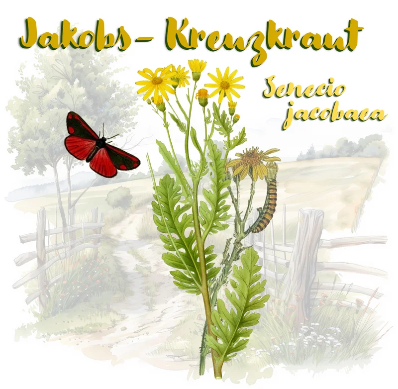 Grafische Darstellung des Jakob-Kreuzkrautes. Klick führt zu Großansicht.