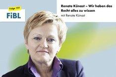 Eine Frau (Renate Künast) lächelt in die Kamera. Am linken oberen Rand ist das Logo des FiBL zu sehen. Am rechten oben Rand ist der Titel des Podcasts zu lesen. Klick führt zu Großansicht.