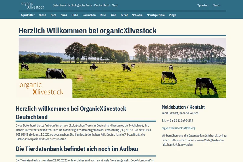 Screenshot der Homepage von organicxlivestock.de. Klick führt zu Großansicht im neuen Fenster.