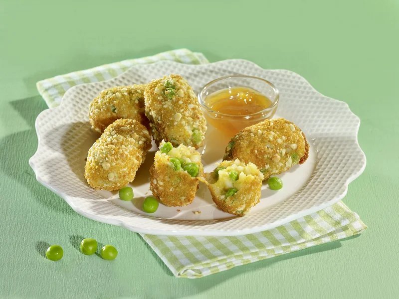Mandel-Erbsen-Kroketten