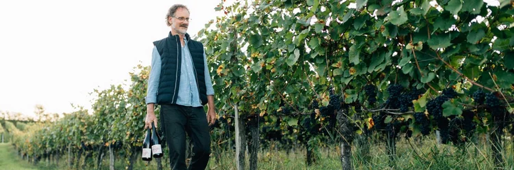T. Harteneck im Weinberg