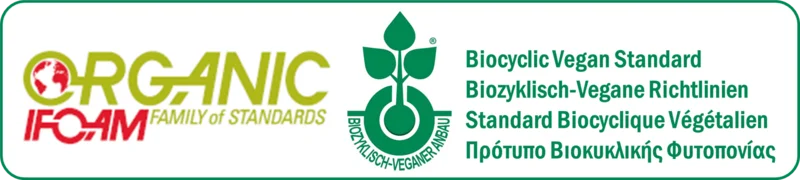 Mischlogo IFOAM Organic und BIO.VEG.AN. Klick führt zu Großansicht im neuen Fenster.