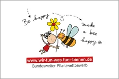 Logo Pflanzwettbewerb wir tun was für Bienen. Klick führt zu Großansicht in neuem Fenster.