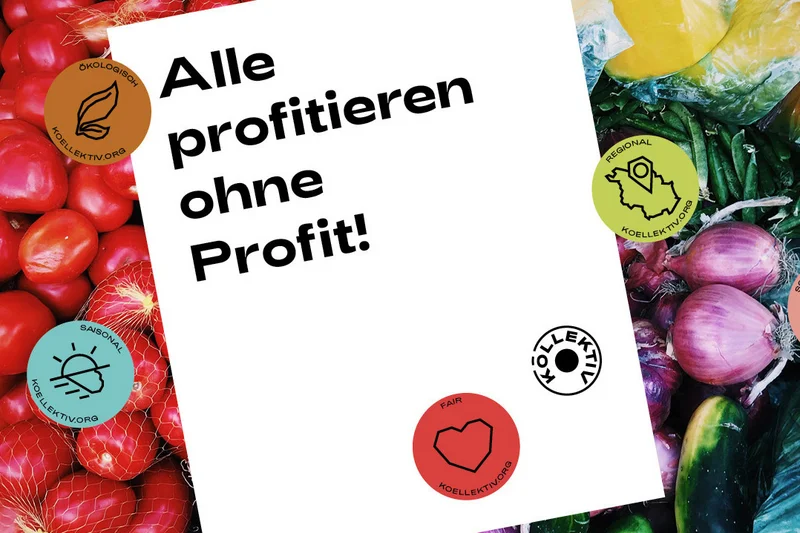 Motto "Alle proftieren ohne Profit" von Köllektiv. Klick führt zu Großansicht.