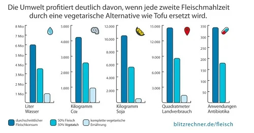 Grafik zum halbierten Fleischverbrauch. Klick führt zu Großansicht im neuen Fenster.