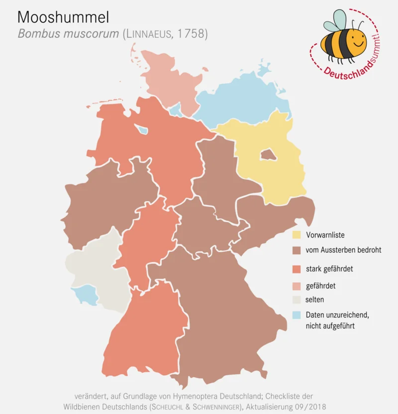 Verbreitungskarte der Mooshummel