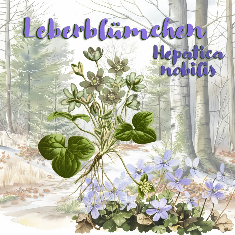 Grafische Darstellung des Gewöhnlichen Leberblümchens. Klick führt zu Großansicht.