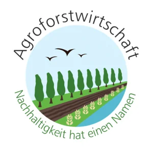 Entwurf eines Gütesiegels zur Vermarktung von Produkten aus der Agroforstwirtschaft. Klick führt zu Großansicht in neuem Fenster.