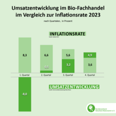 Infografik Umsatzentwicklung im Bio-Fachhandel 2023