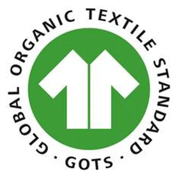 Grünweißes Label von GOTS. Klick führt zu Großansicht im neuen Fenster.