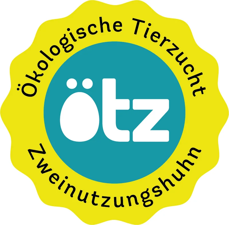 Vertrauenswürdiges Label für Zweinutzungshühner. Klick führt zu Großansicht in neuem Fenster.