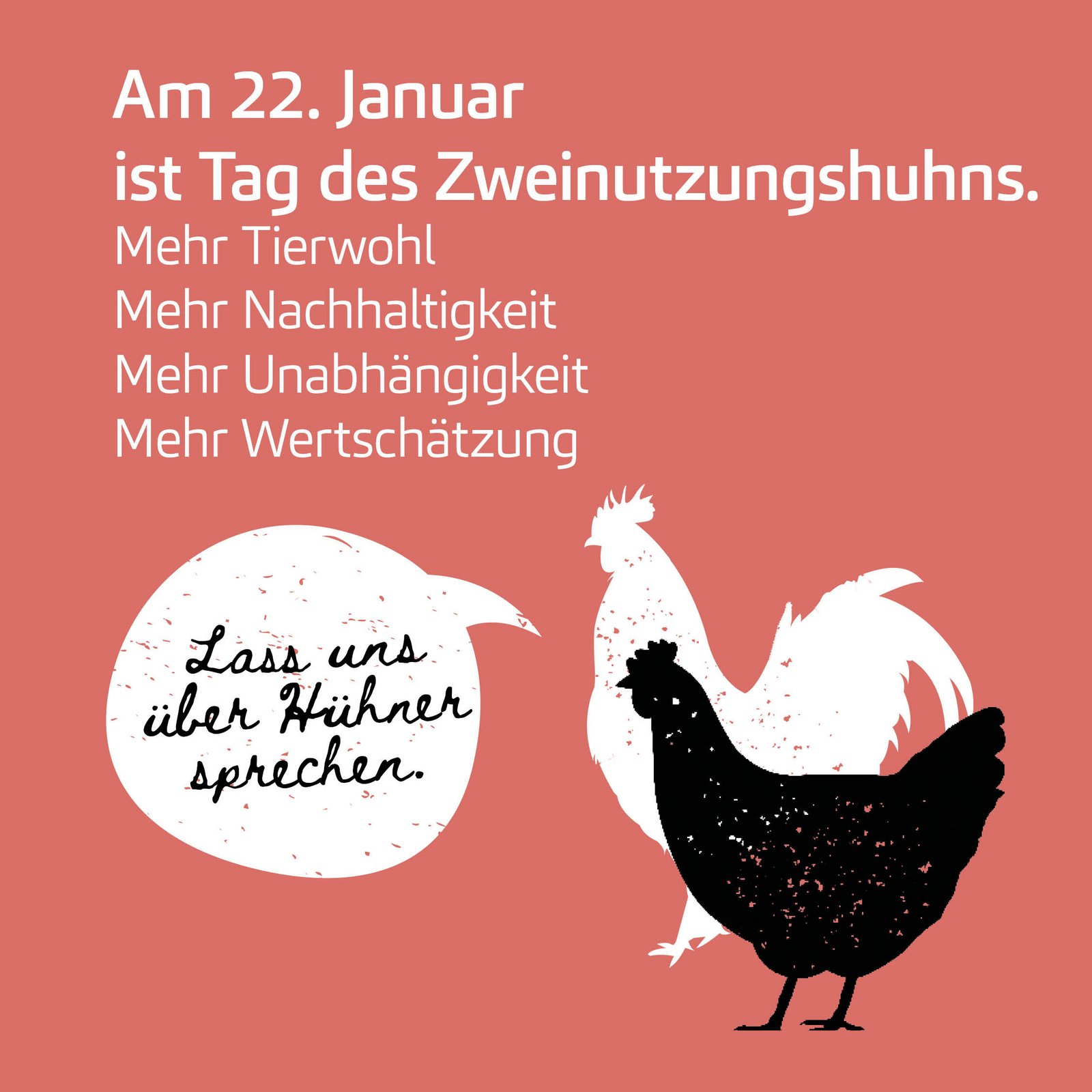 Flyer zum Tag des Zweinutzungshuhns am 22. Januar