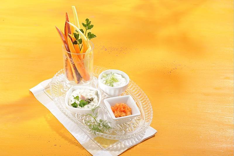 Karotten mit Dips