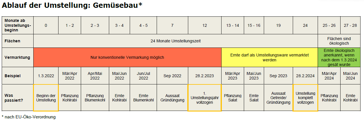 Umstellungsablauf Gemüsebau. Klick führt zu Großansicht im neuen Fenster.