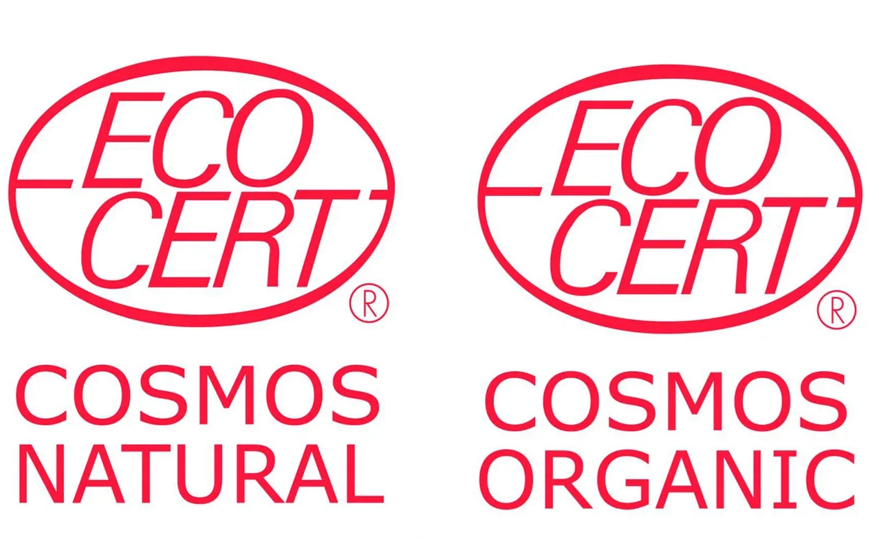COSMOS Logos für Natur- und Biokosmetik. Klick führt zu Großansicht im neuen Fenster.