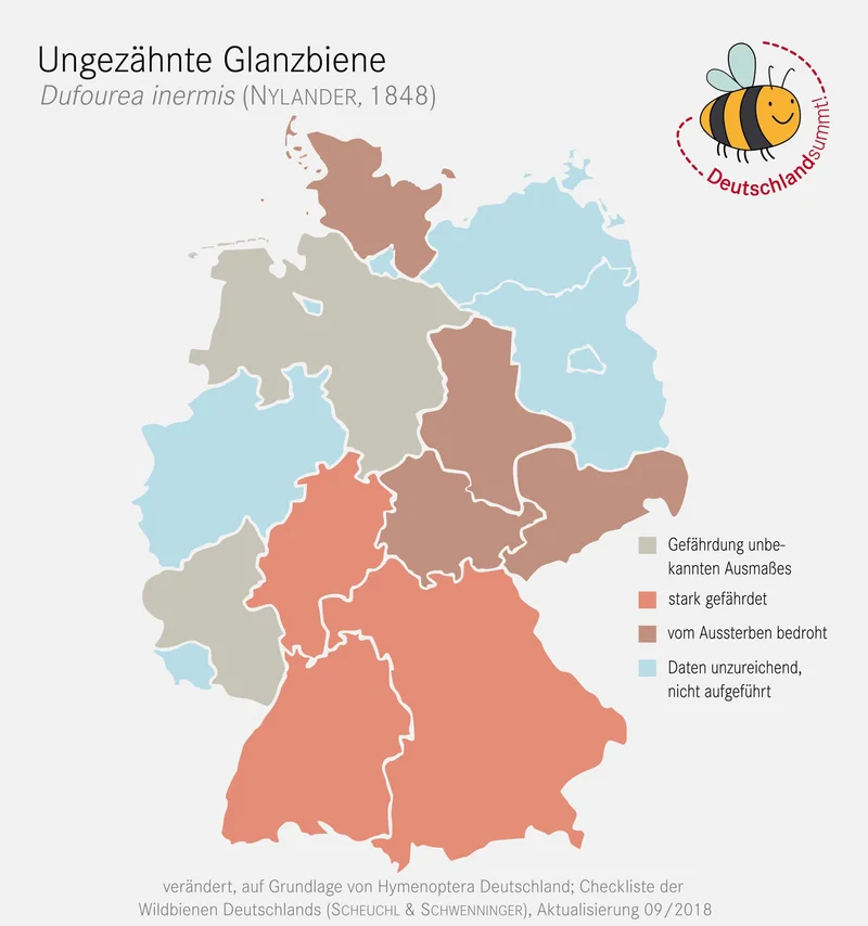 Verbreitungskarte der Wildbiene, Klick führt zu Großansicht
