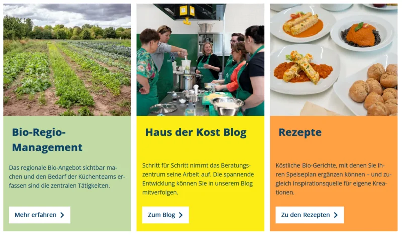 Ein Screenshot der Webseite des Hauses der Kost. Klick führt zu Großansicht.