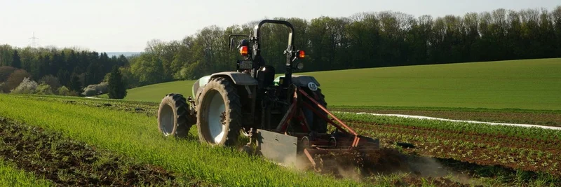 Schlepper auf Feld.