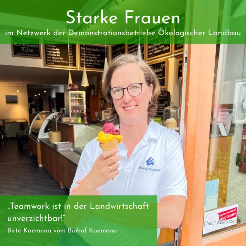Birte Kaemena mit Eis in der Hand