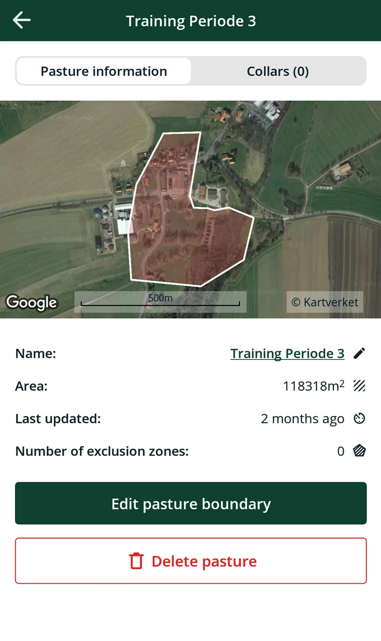 Screenshot einer Virtual fencing-App auf der virtuell die Weidegrenze bestimmt wird. Klick führt zu Großansicht in einer Lightbox. Zum Schließen der Lightbox ESC drücken.