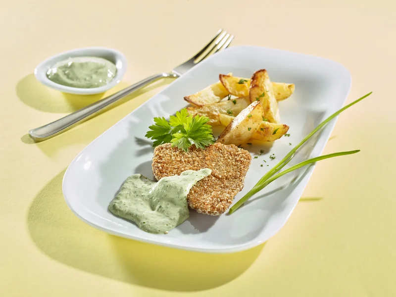 Seitanschnitzel mit Remouladensauce