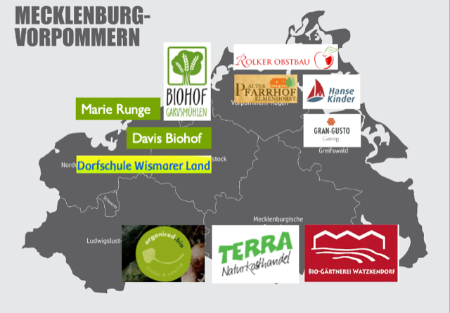 Karte über Projektpartner in Mecklenburg-Vorpommern. Klik führt zu Großansicht in neuem Fenster.