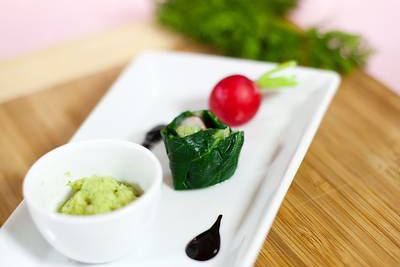 Bayrische Sushi mit hausgemachtem "Wasabi"